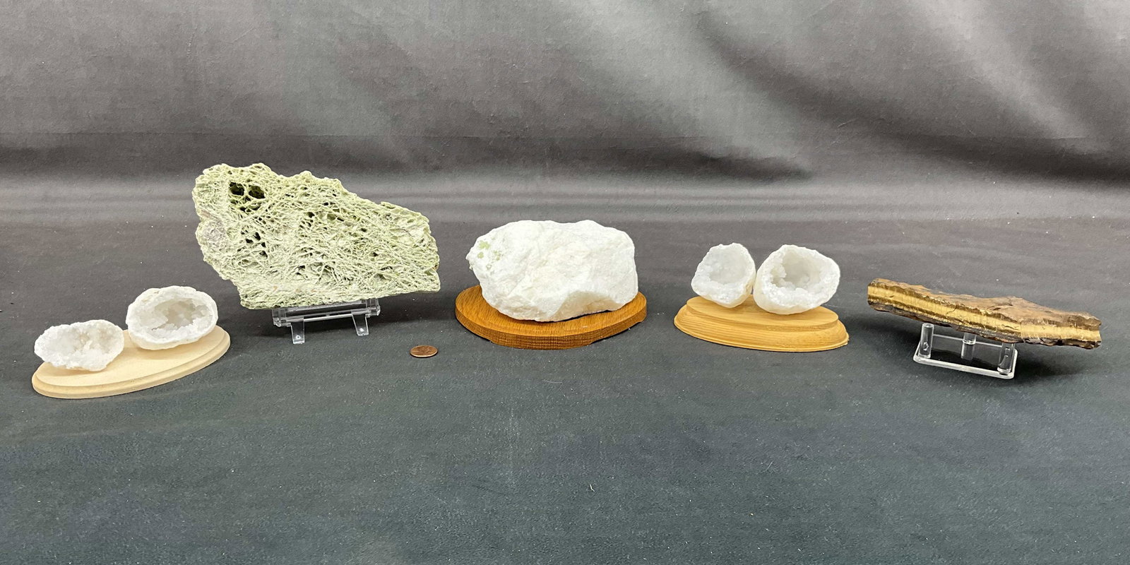 Talc W Stand, Tufra Volcanic Rock, Raw Tiger's Eye (1 of 14)