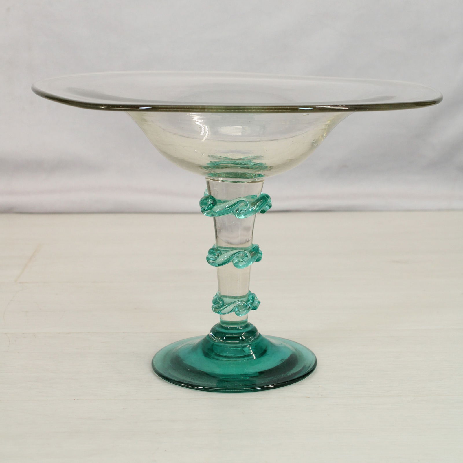 Blenko Style Modernist Art Glass Compote (1 of 5)