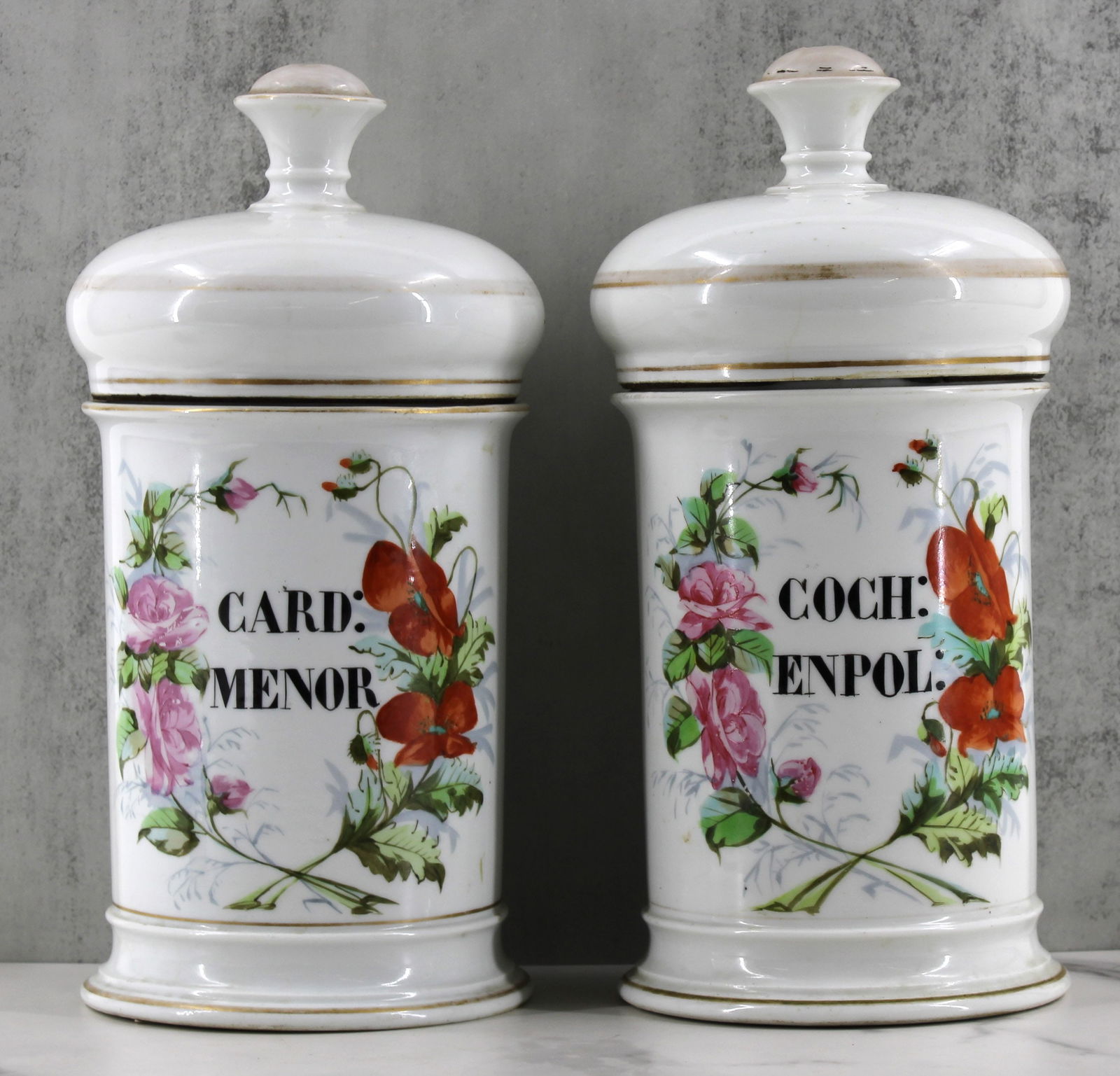 Pair Continental Apothecary Jars (1 of 7)