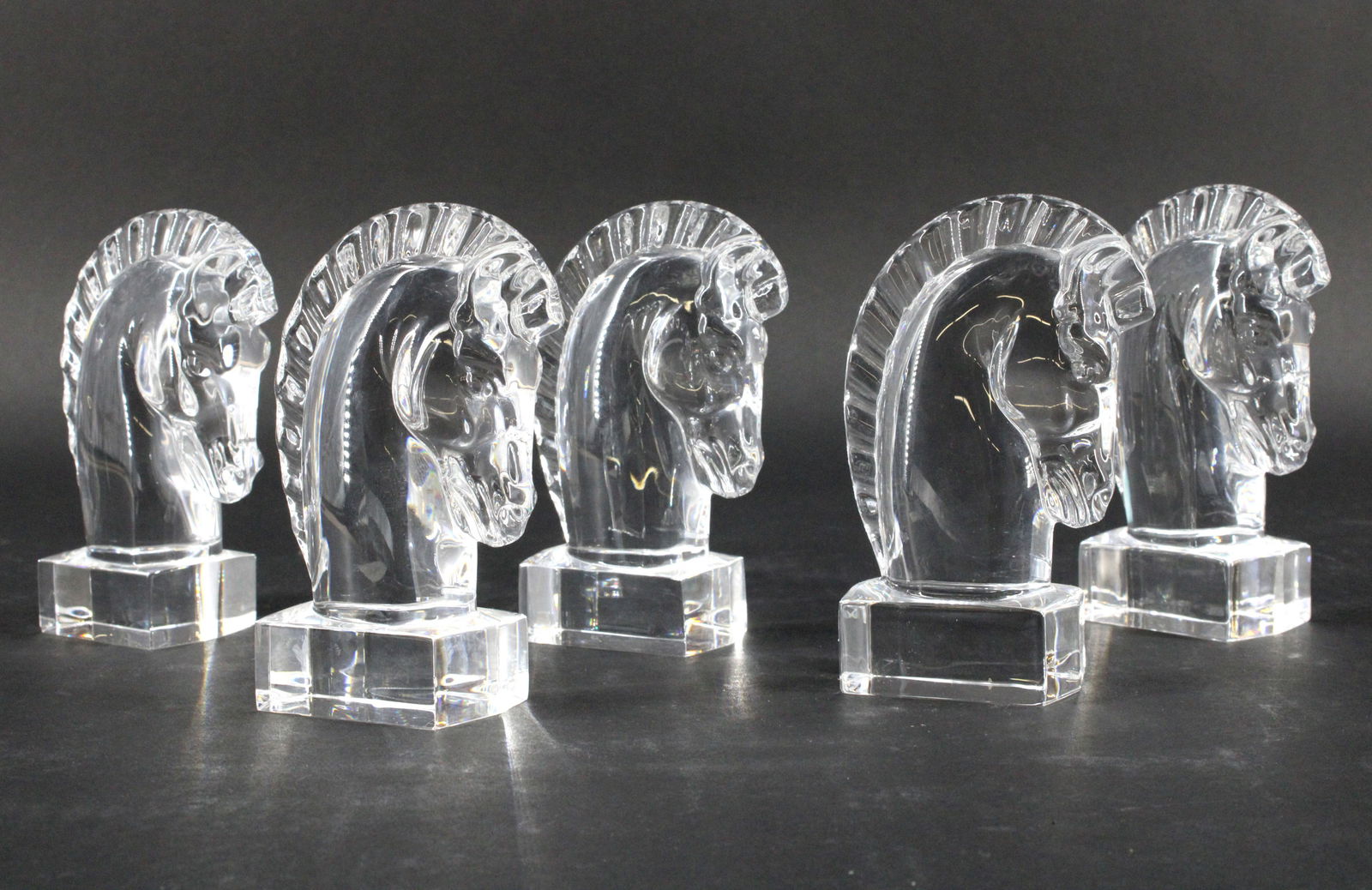 5 Steuben Glass Horse Heads, Sidney Waugh, #7779 (1 of 6)