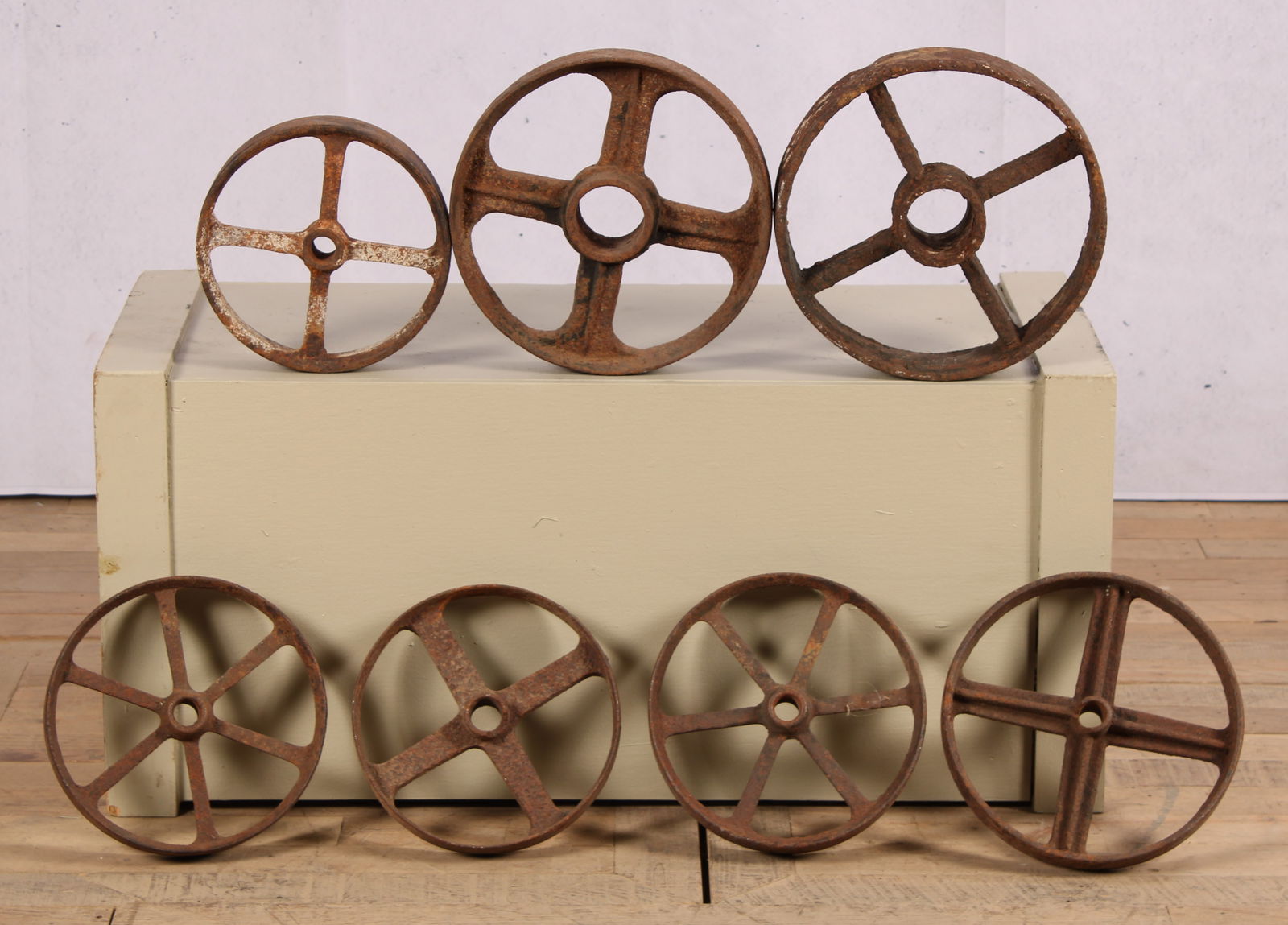 Group of 7 Industrial Cast Iron Wheels (1 of 5)
