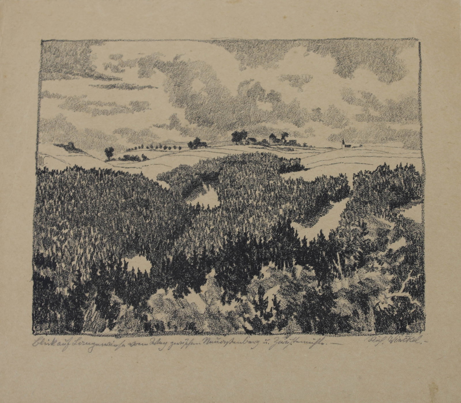 Signed Richard Winckel Landscape Etching (1 of 4)