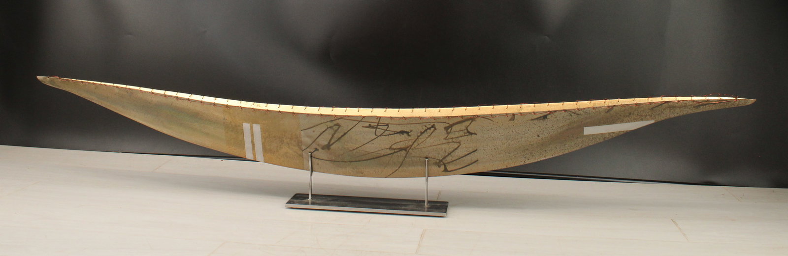 Girardini (Contemporary) Boat Hull Sculpture: Julie and Ken Girardini Studio, (Contemporary) Boat Hull Sculpture. Shaped metal hull. Size: 8"H x 53"W x 3.5"D