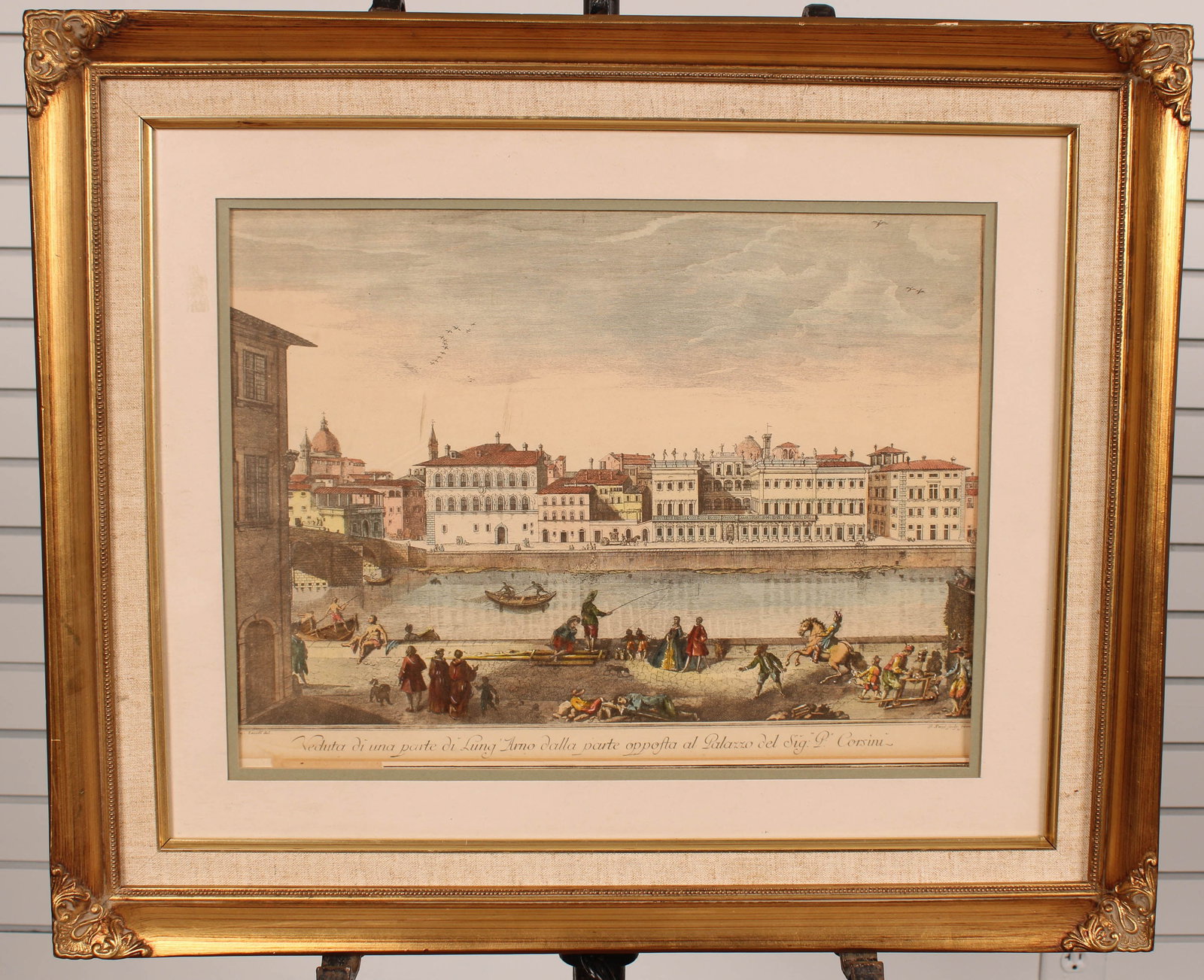 Venetian Veduta, Palazzo de Sig. Corsini, Litho: Venetian Veduta, Palazzo de Sig. Corsini, Litho. Size: frame 20"H x 24"W sight 12"H x 16"W