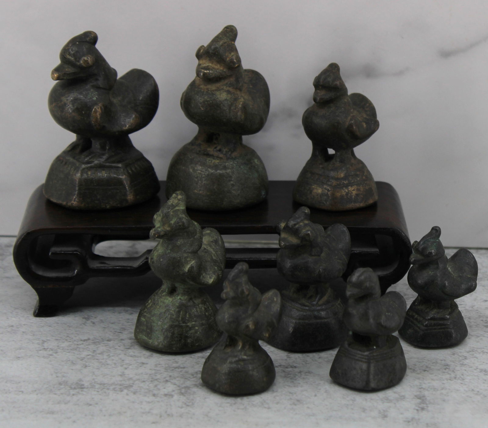 8 Antique Bronze Burmese Market Weights (1 of 6)