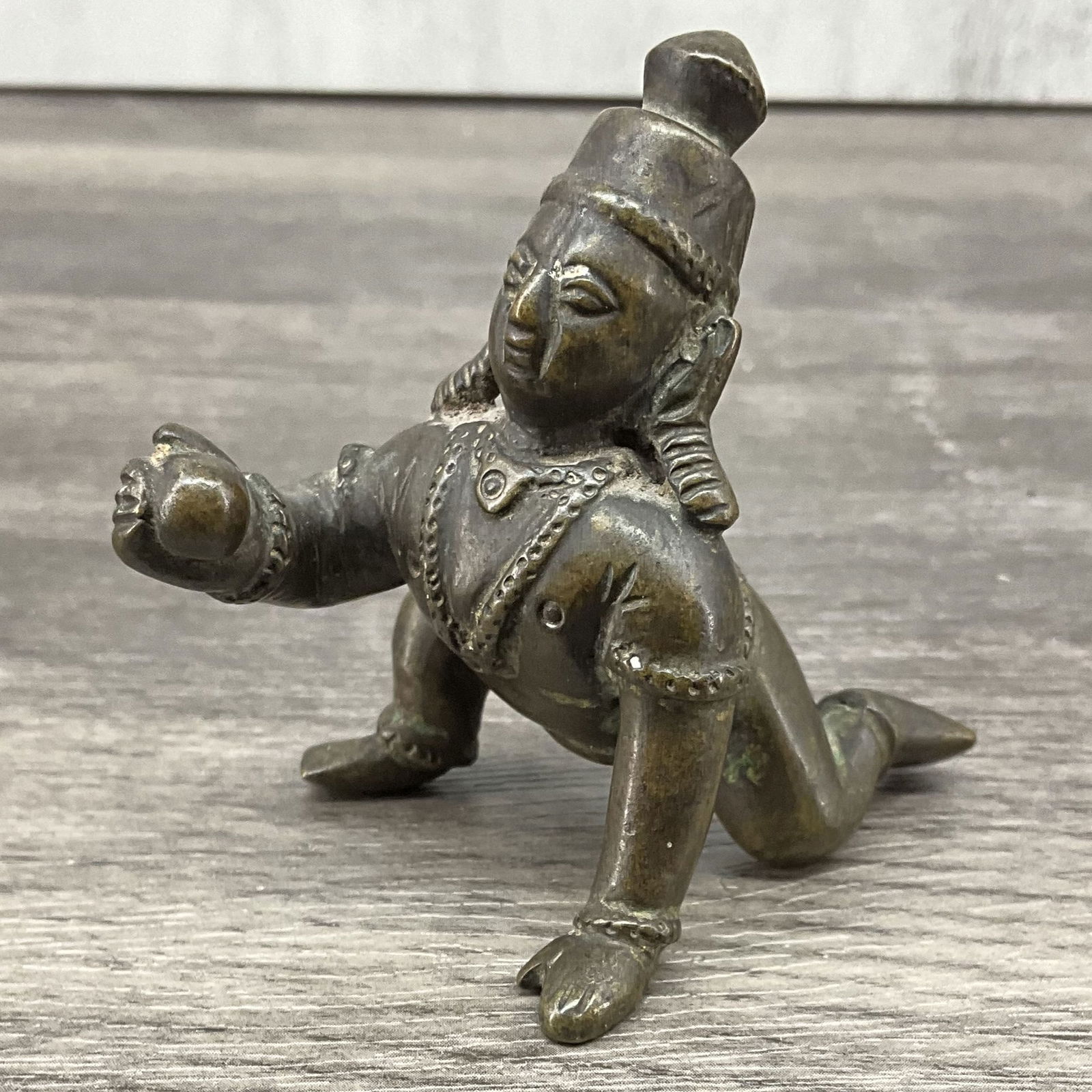 Antique Figural Bronze Laddu Gopal, Bal Krishna (1 of 7)