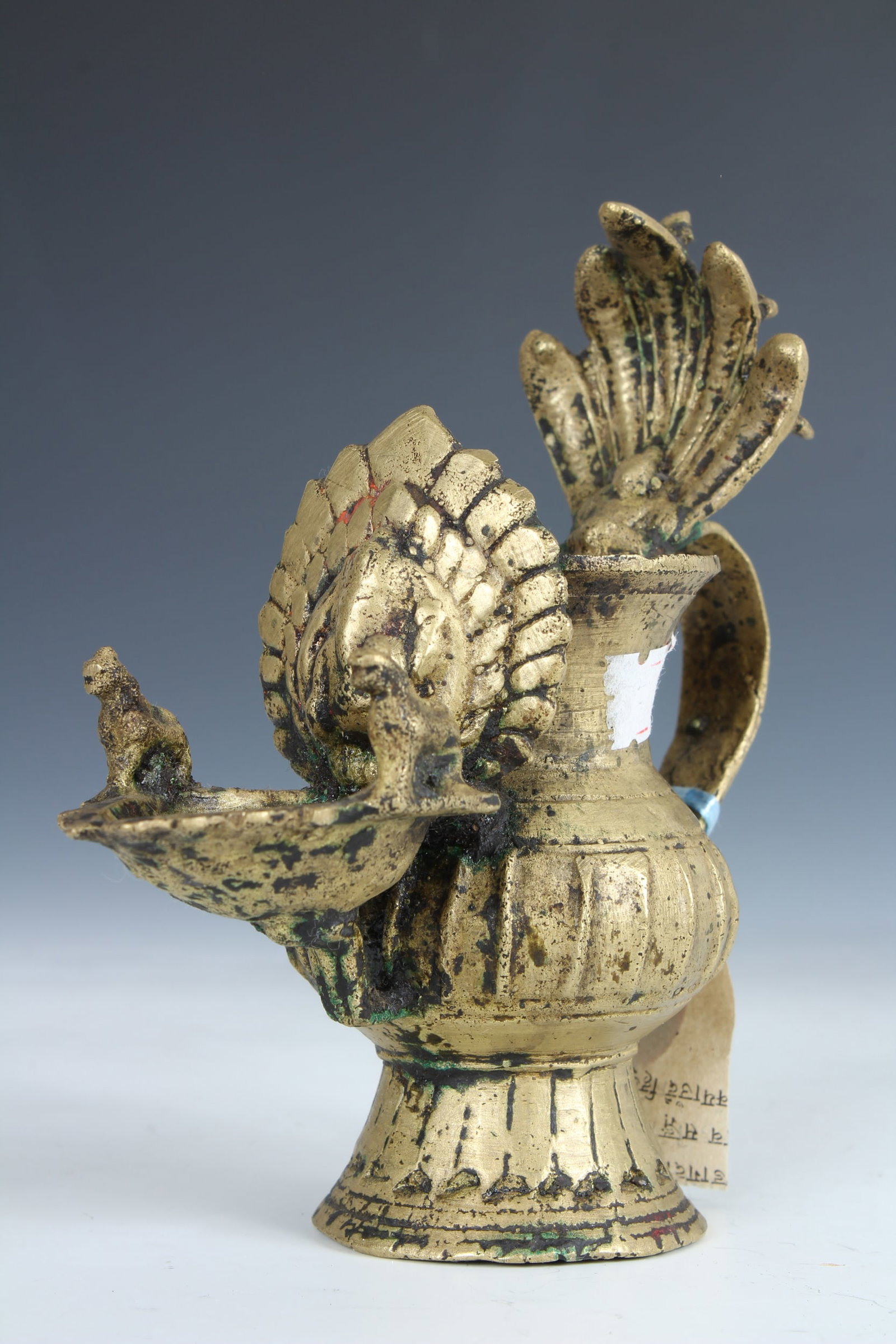 Antique Bronze Nepalese Sukhunda Puja Lamp - Size:: Antique Bronze Nepalese Sukhunda Puja Lamp - Size: 5" Tall (4770)