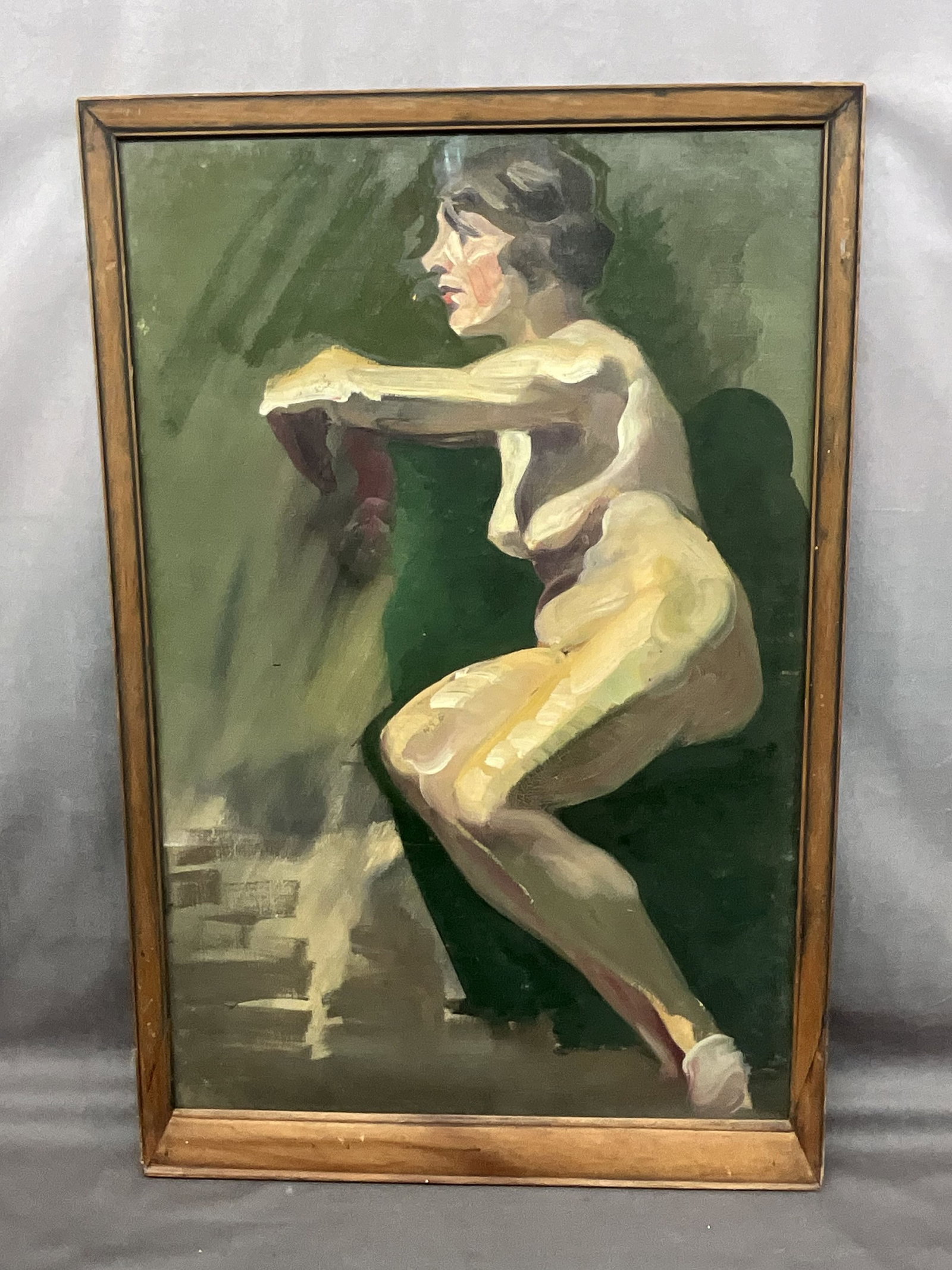 L'Harl Copeland, Early 20th C Nude Painting: L'Harl Copeland, Early 20th C Nude Painting. Size: 26.5"T x 17.5"W