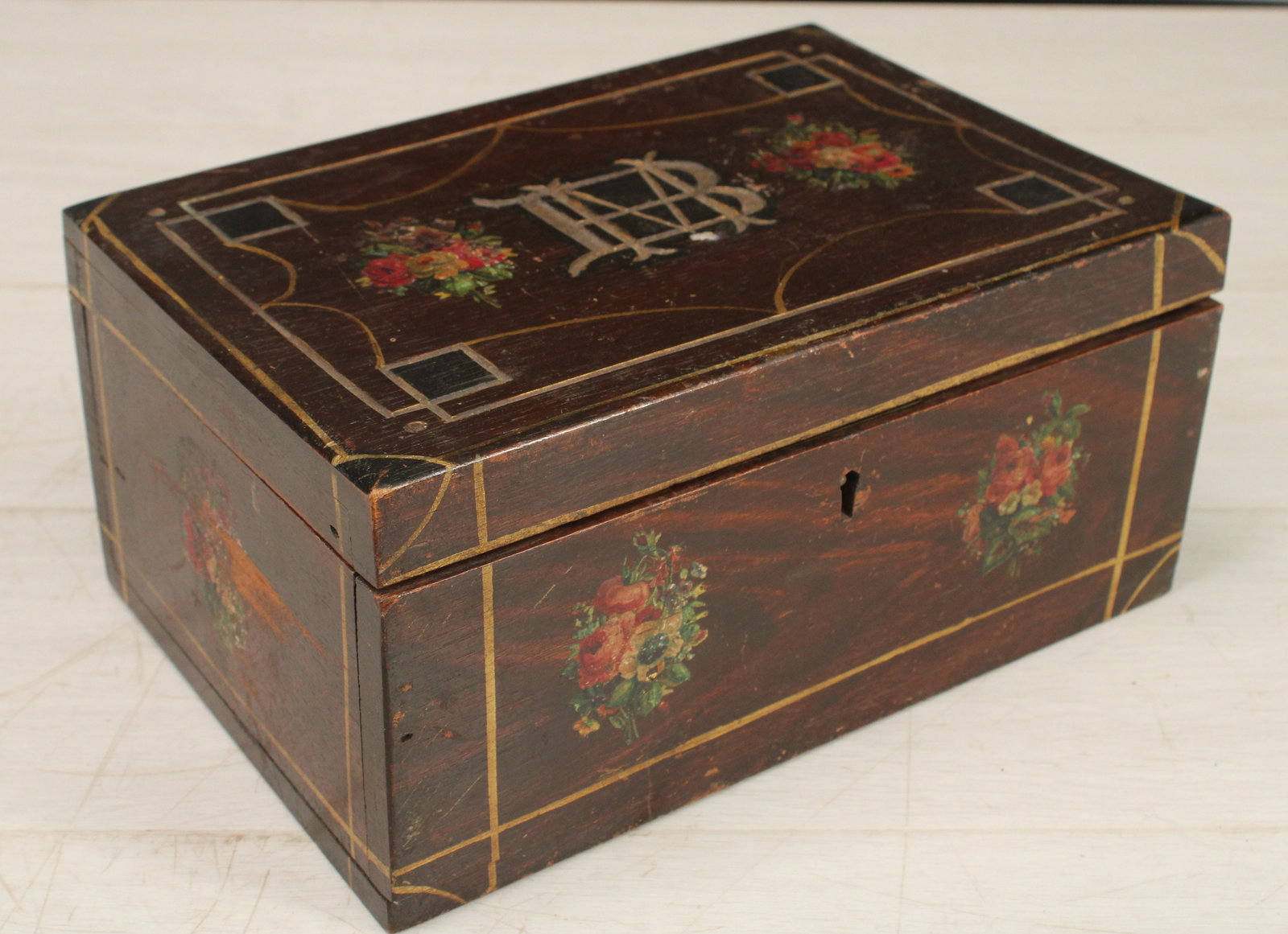 Folk Art Carved Keepsake Box (1 of 7)