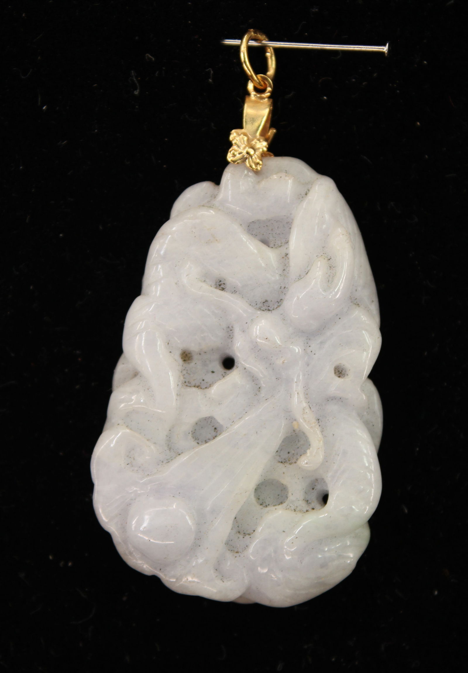 Chinese Carved Jadeite Jade Pendant, Yupei (1 of 6)