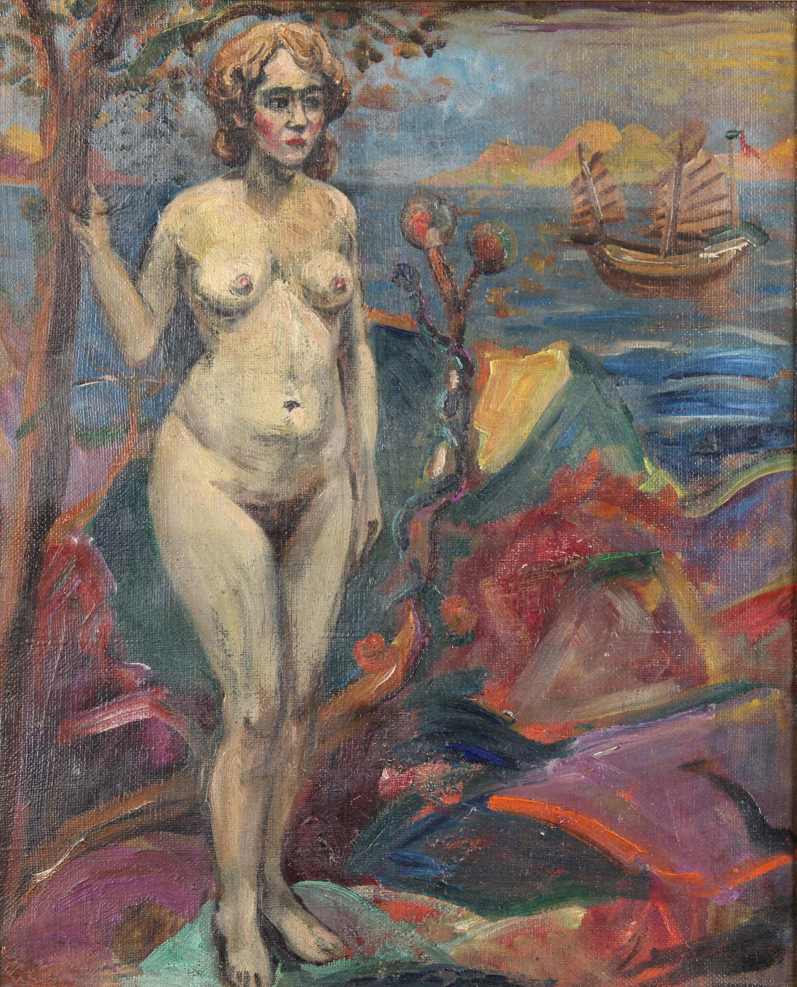 Emmanuel Selonier (French, 20th C.) Nude: Emmanuel Selonier (French, 20th C.) Nude. OOC. Paris Salon. Circa 1935. Size: 23" H x 19.5" W frame.