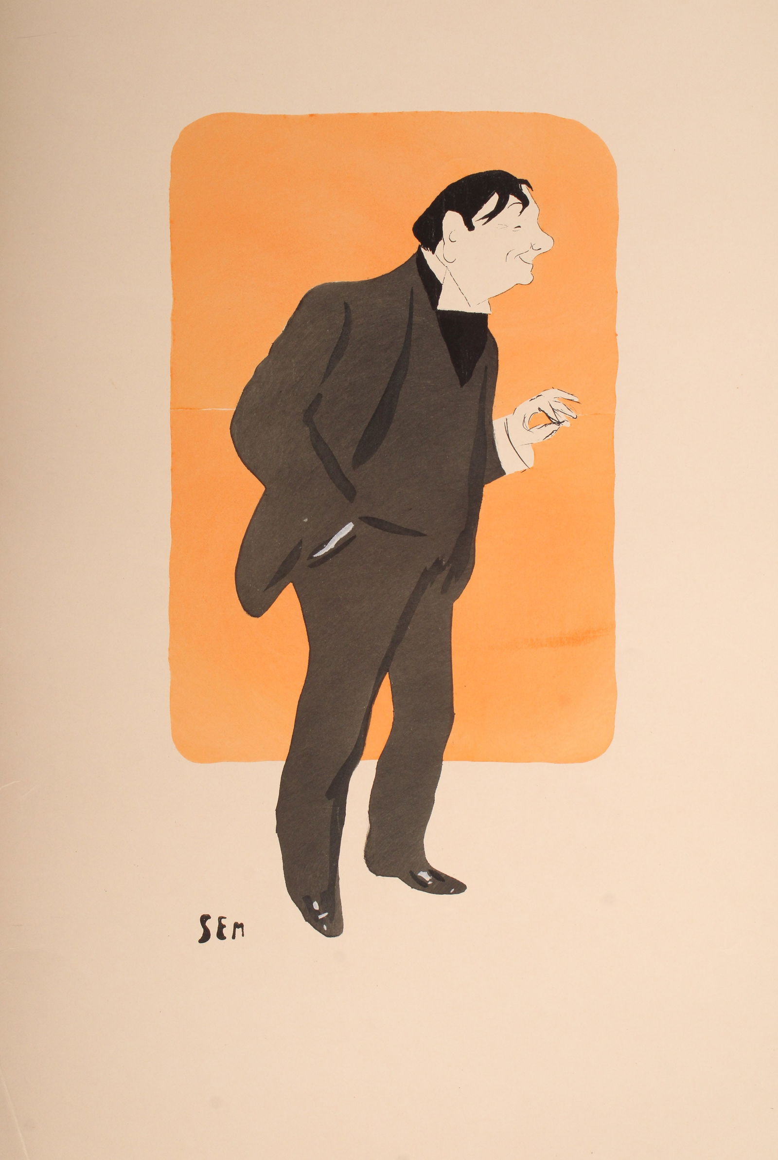 SEM, Georges Goursat, French Society Caricature: SEM, Georges Goursat, French Society Caricature. Print. Maurice De Feraudy. Size: 20.5"H x 14"W