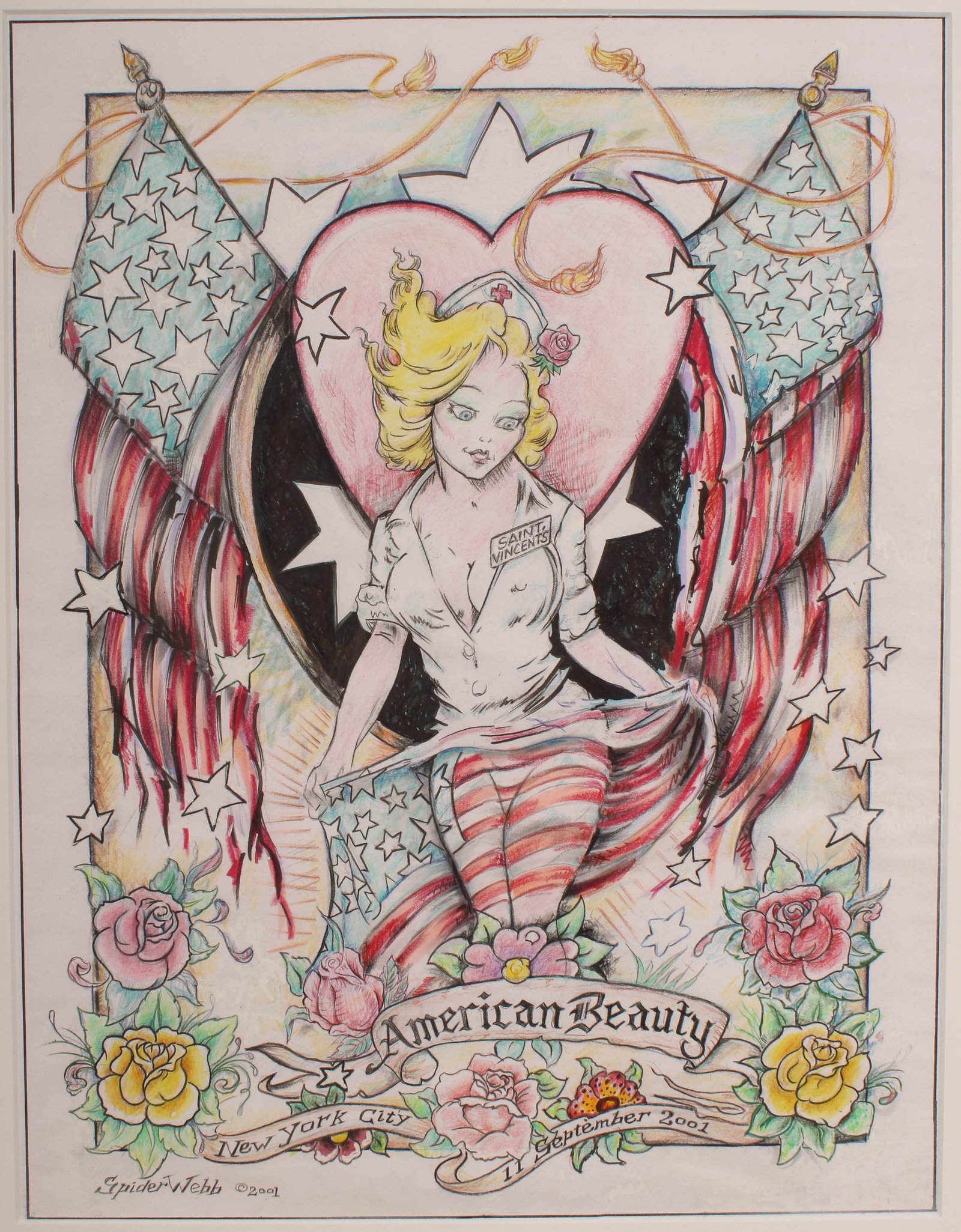 American Beauty, Tattoo Flash, Spider Webb, 2001 (1 of 9)
