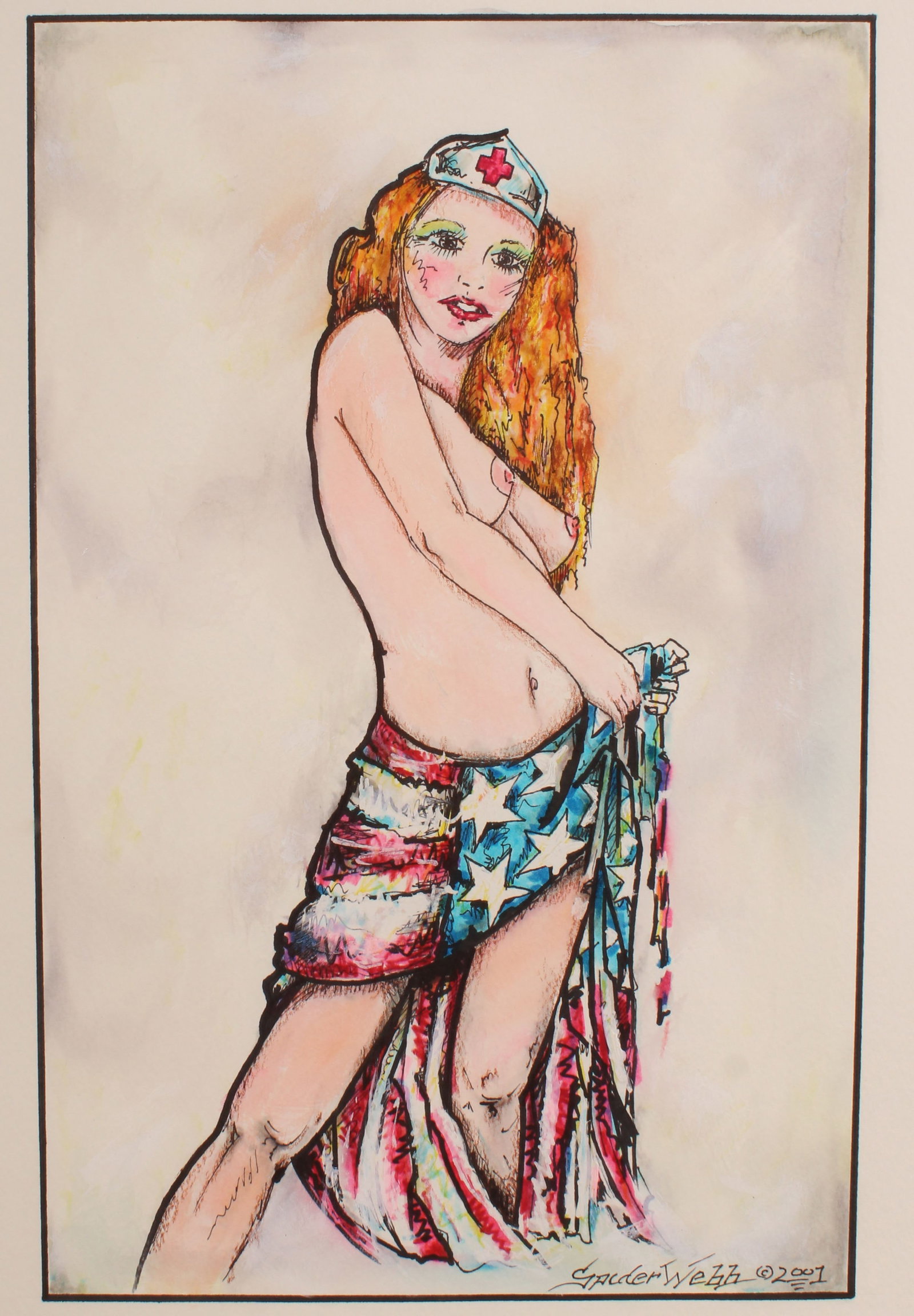 Original Art Tattoo Flash, Spider Webb 2001 (1 of 5)
