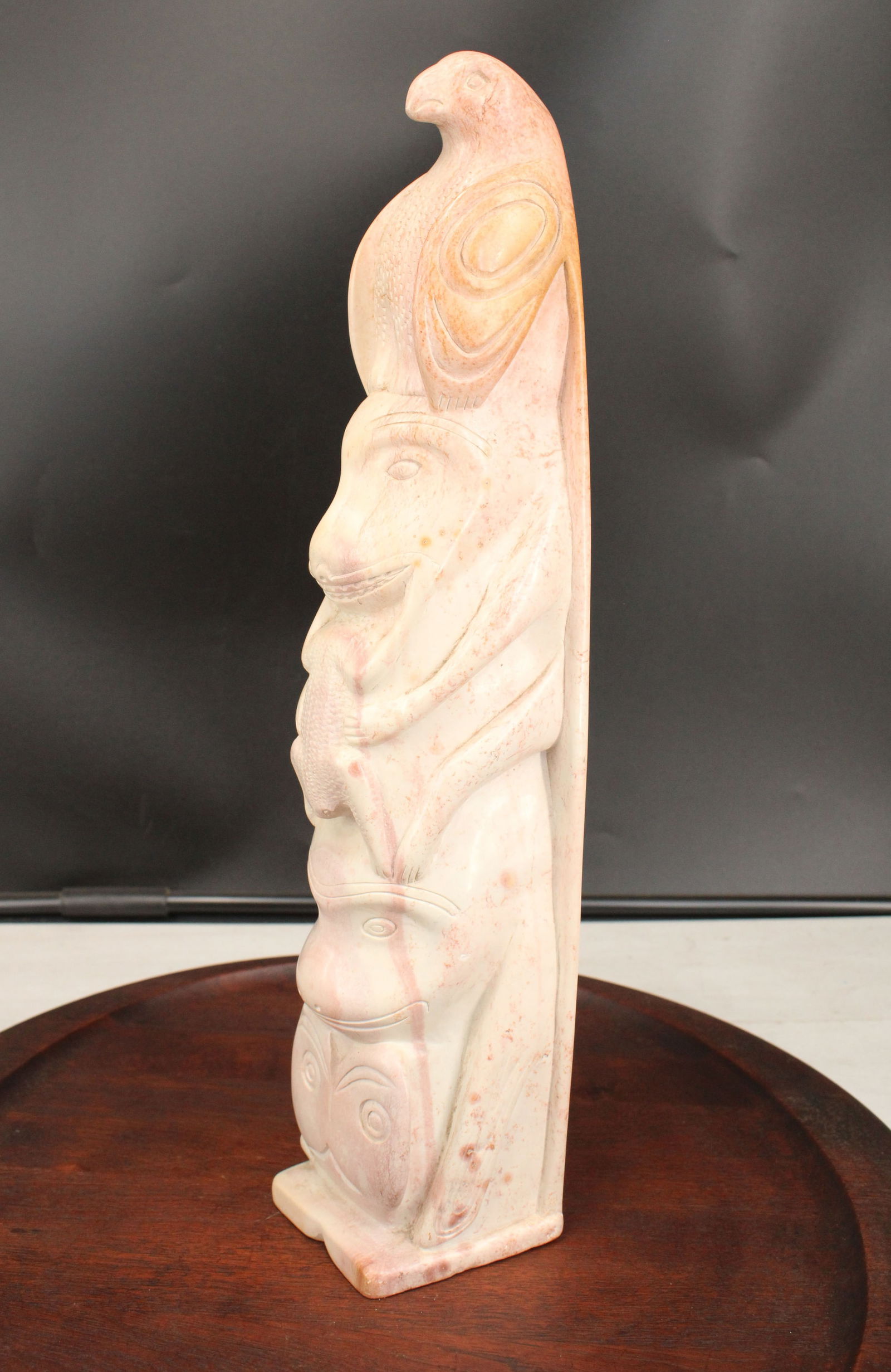 NWC Alaska Salish Style Carved Stone Totem (1 of 11)