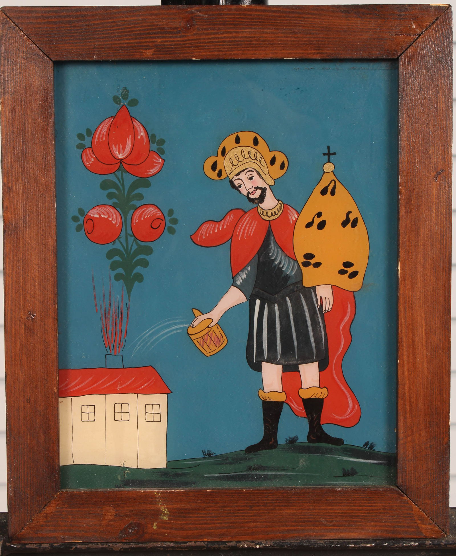 Continental  Reverse Painted Glass Icon (1 of 5)