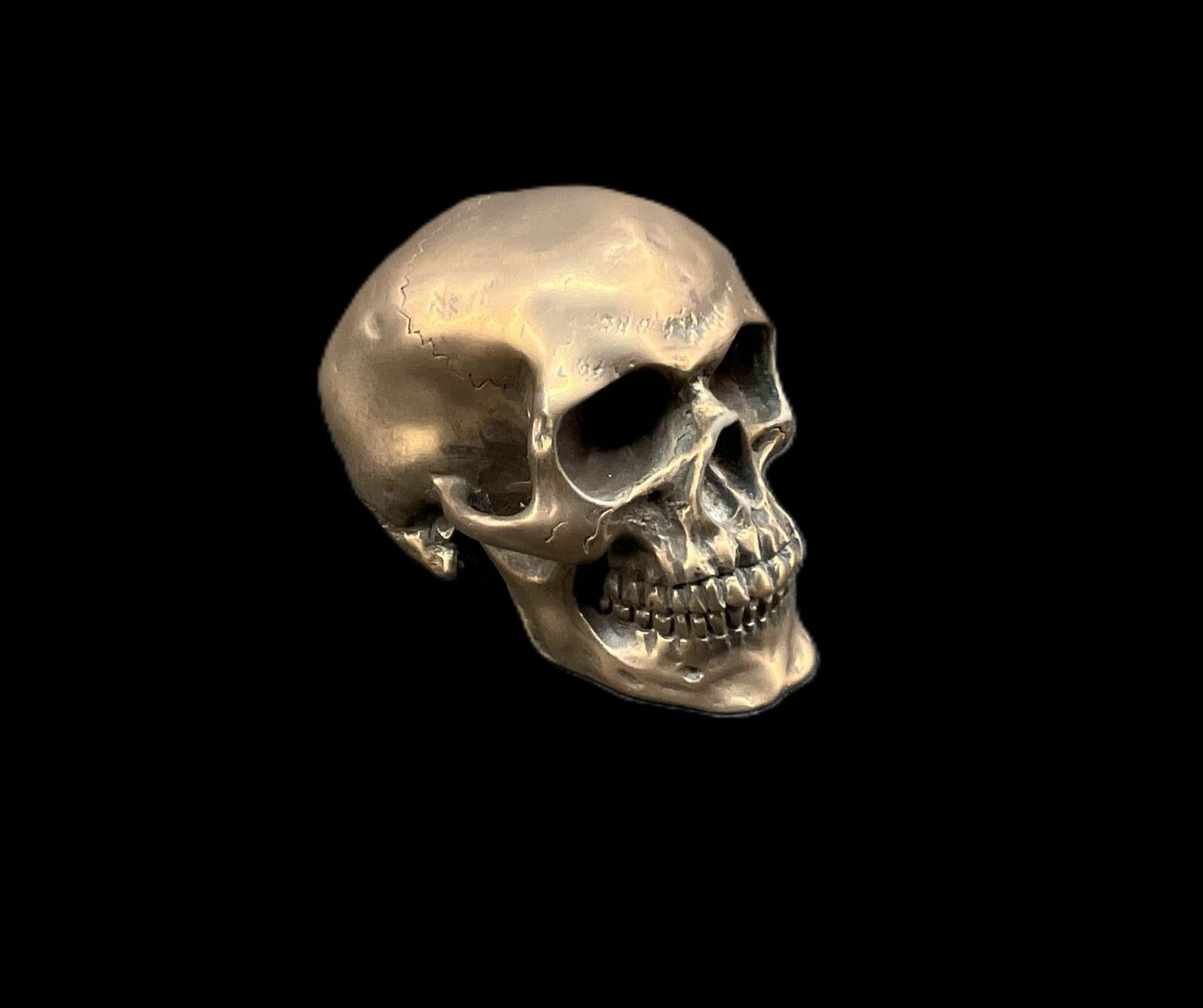 Decorative Skull Form Paperweight, Cabinet Curio: Decorative Skull Form Paperweight. Resin composite. Size: 3"H x 4.5"W x 3.25"D