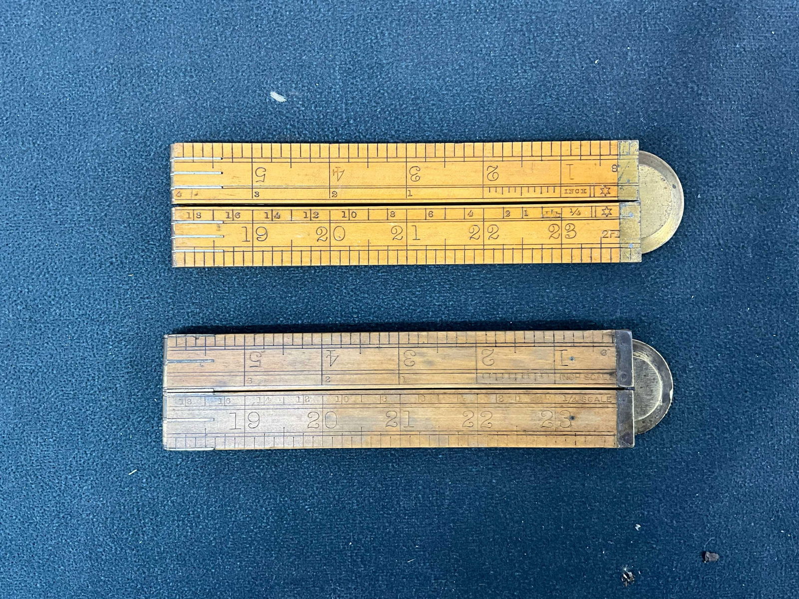 2 Vintage 24" Boxwood Folding Rules, Spirit Levels (1 of 8)