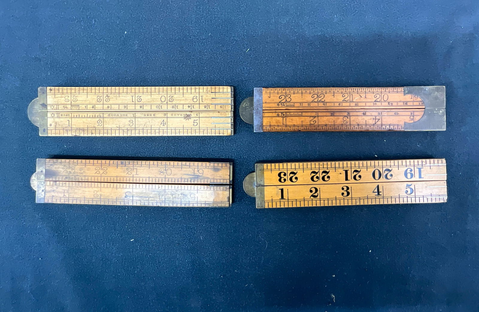 4 Vintage 24" Boxwood Folding Rulers (1 of 8)