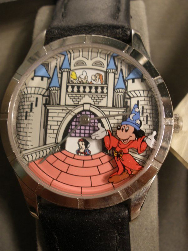 Fantasma Mickey Mouse Sorcerer's Apprentice Watc: a Fossil/Fantasma Mickey Mouse Sorcerers's Apprentice Watch, Mint in Box with papers, from a limited edition of 2000 celebrating the 25th Anniversary of Walt Disney World.