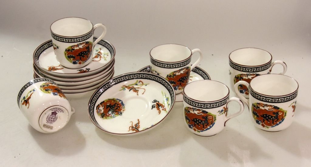 Set of Six Royal Worcester Demitasse Cups and Saucers (1 of 3)