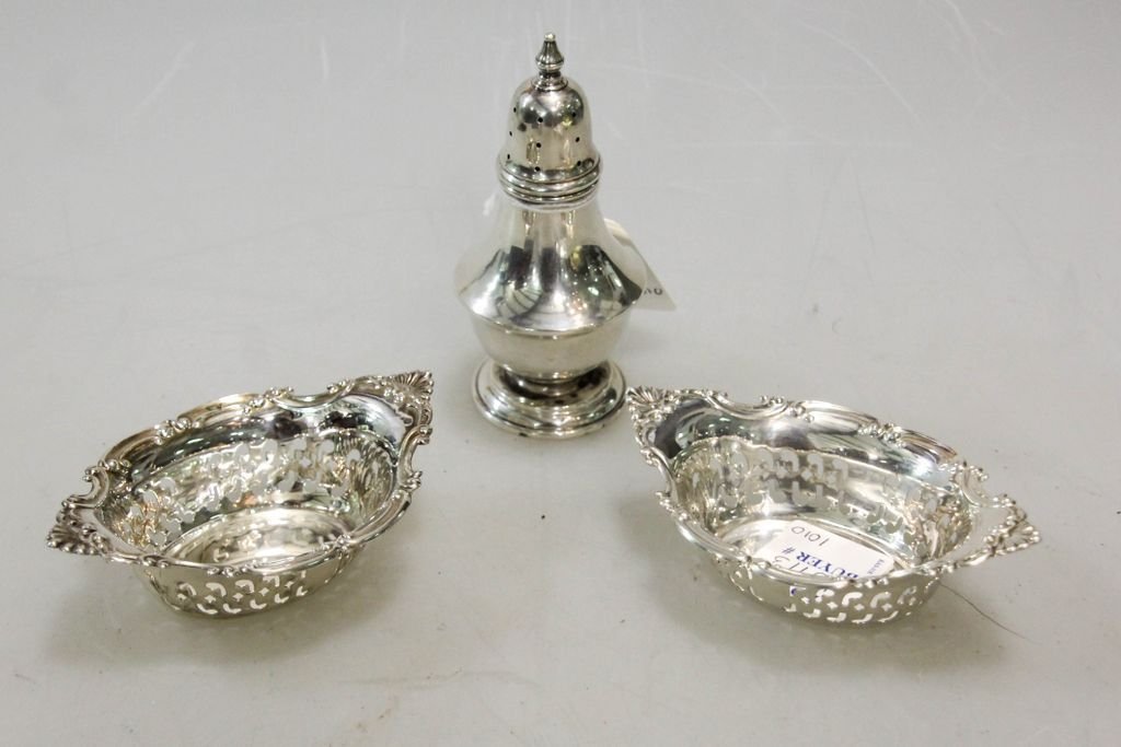 Two Gorham Sterling Silver Nut Dishes & Sterling Shaker (1 of 5)