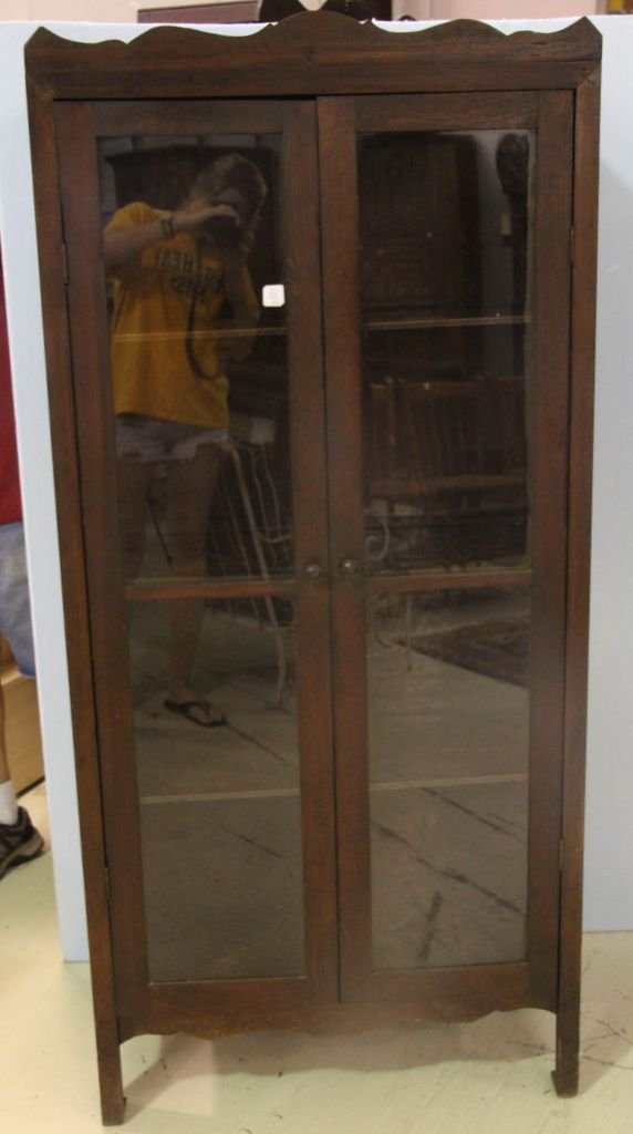 Primitive Pie Safe Made Into China Cabinet (1 of 1)