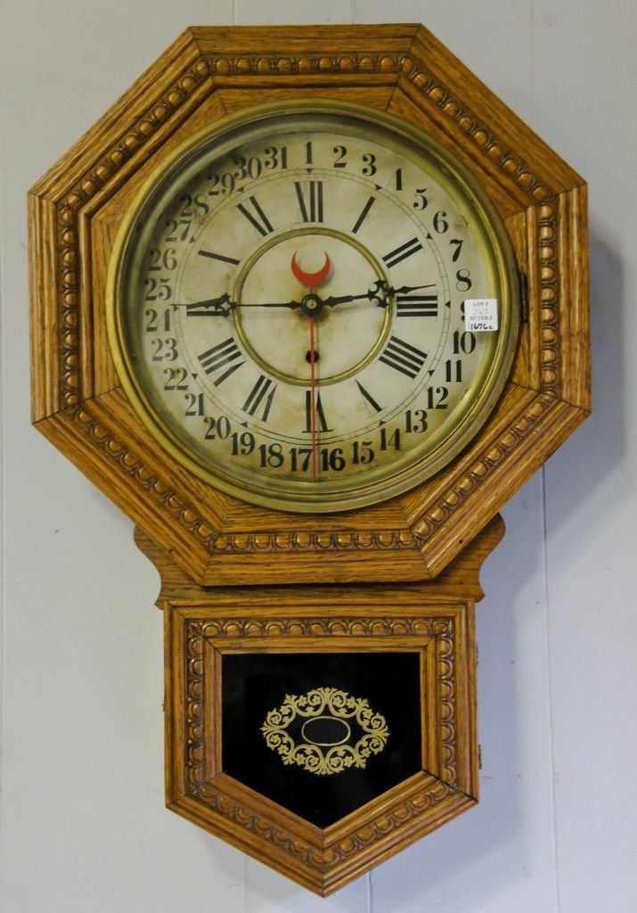 Early 20th Century Oak Gilbert Octagon Shaped Wall (1 of 3)