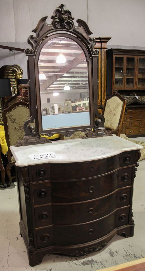 19th Century Rosewood Marble Top Dresser (1 of 3)
