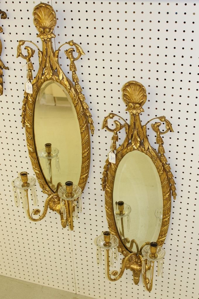 Pair of Gilt Mirrored Sconces (1 of 1)