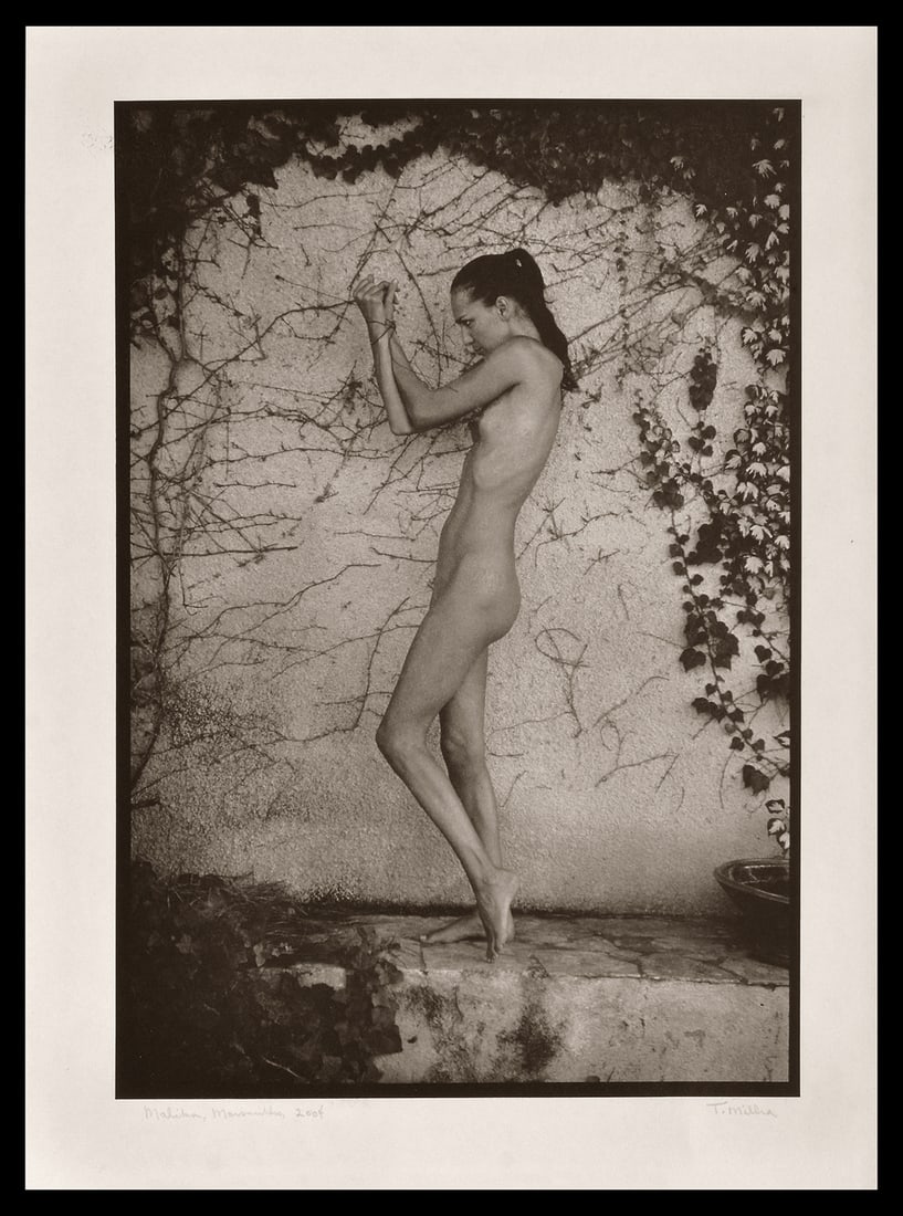 Tom Millea (1944-2015) Signed 2004 Malika, Marsales, France 12"x8" Platinum Photograph: Platinum photograph, made in the darkroom, printed on 14"x10.5" paper. Signed, titled, and dated under the image, as shown. Tom Millea began taking photographs at a young age, but he turned to photogr