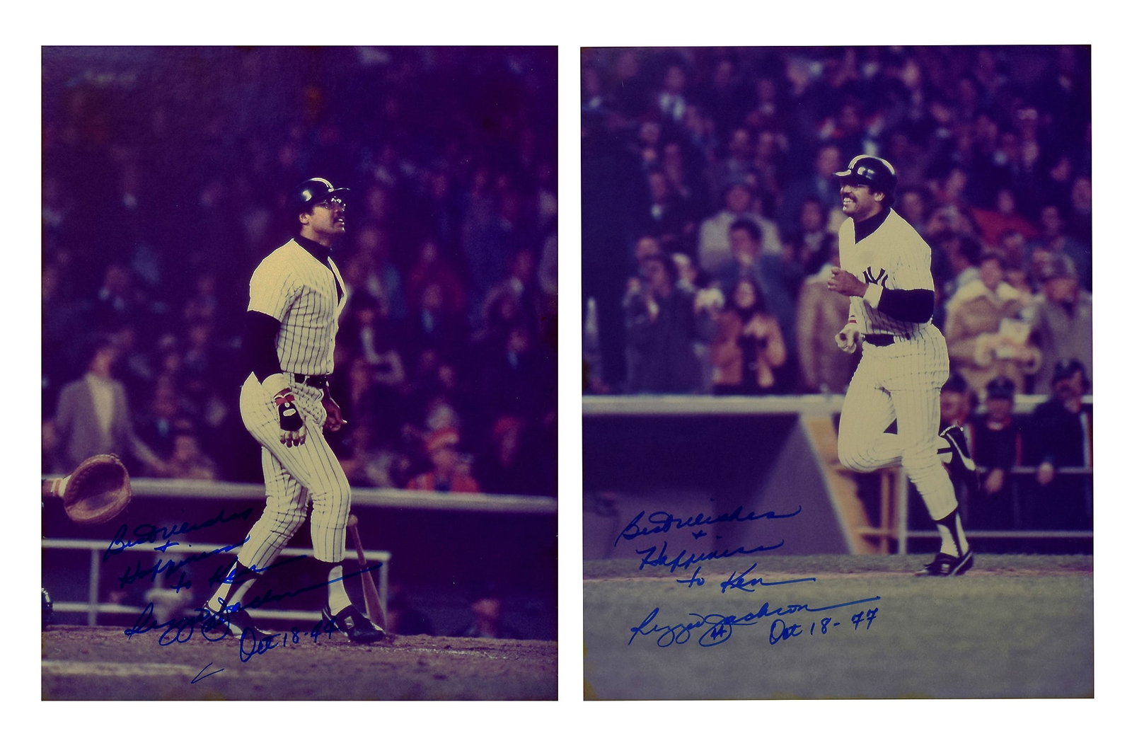 Unknown Photographer 2 Reggie Jackson Oct 18 1977 World Series 11"x14" Photographs 3 Home Run Game! (1 of 3)