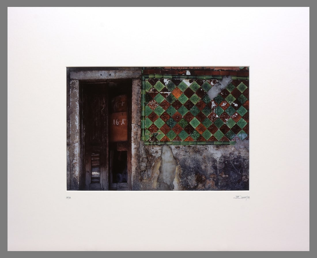 Jeffrey Becom (1953- ) Signed 1987 Old Tile, Alfama, Lisbon, Portugal 9.25"x13.25" Photograph #13/25 (1 of 4)
