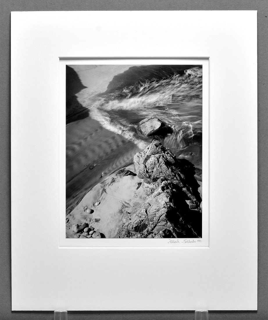 Patrick Jablonski (1963- ) Signed 1991 Creek and Wave - Big Sur Coast 7.75"x10" Vintage Photograph (1 of 3)