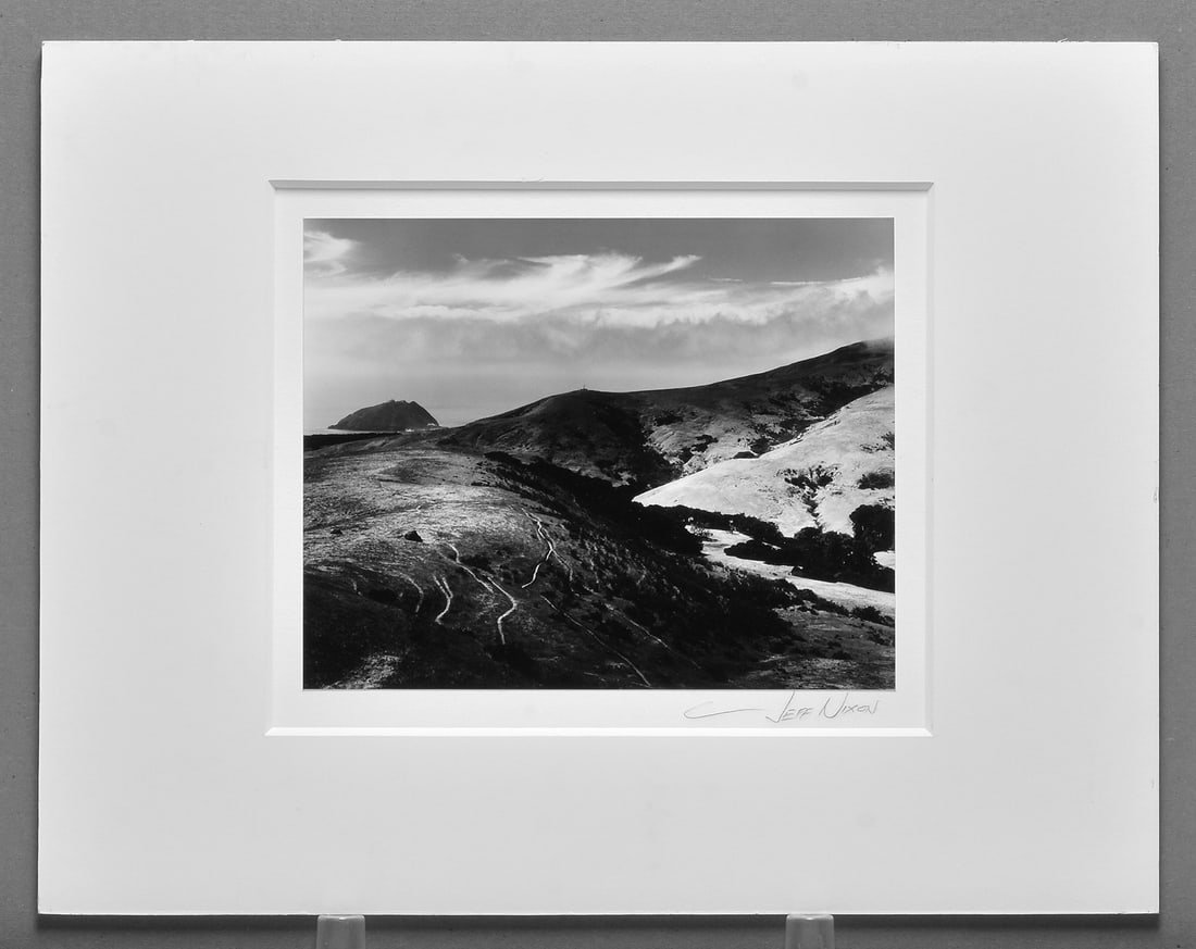 Jeff Nixon (1952 - 2022) Signed - Pt. Sur & Clouds from The Old Coast Road 9.5"x7.5" Photograph: Gelatin silver photograph "I have had the great pleasure of recently viewing a portfolio of photographs by Jeff Nixon. I found his work very satisfying. Jeff has been a friend of mine, and was of Anse