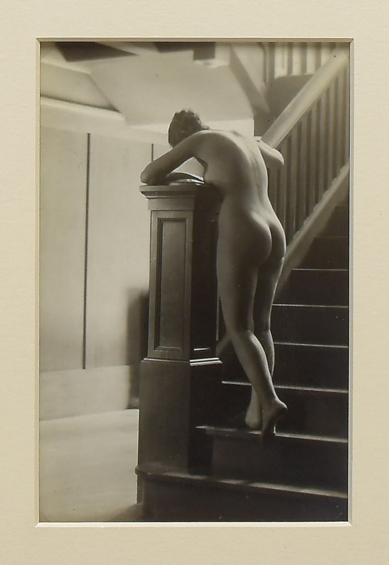 Unknown Photographer C1920s Woman on Stairs 5.50"x3.50" Stunning Photograph (1 of 4)