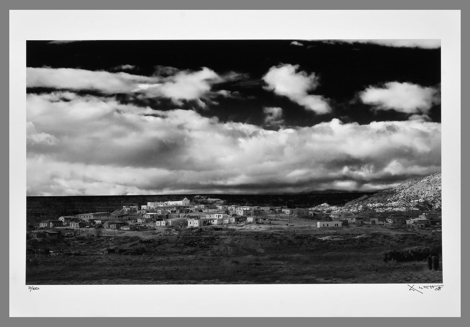 William Abbott (1944 - ) Signed 2008 Pueblo of Laguna - Storm Clouds 11.5"x16.5" Photograph #3/50 (1 of 3)