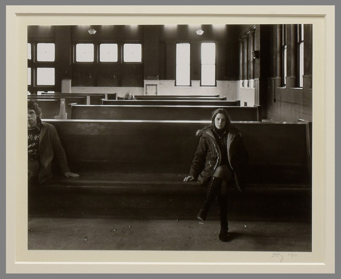 Jock Sturges (1947- ) Signed 1976 Train Station Waiting Area 7.5"x9.5" Photograph - Vintage & Rare!!: Vintage & Rare gelatin silver Sturges photograph!! Signed and dated just under the image, as shown. Mounted on 11"x14" 2 ply museum board, over matted with 14"x18" museum board. Jock Sturges (1947 -)