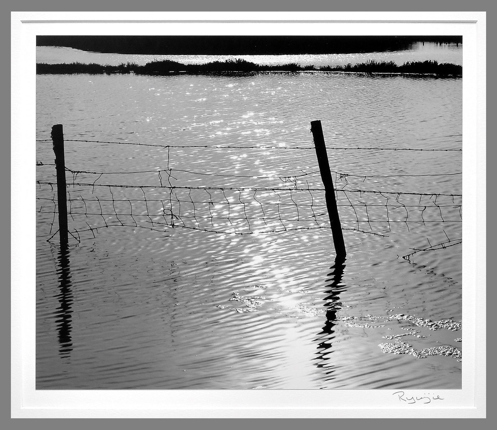 Ryuijie (1950 - ) Signed C1980's Elkhorn Slough - Moss Landing 10.5"x12.5" Photograph: Inspired by Brett Weston, another classic Ryuijie Starting this auction well below Ryuijie's current retail price Gelatin silver photograph Signed under the photo as shown Mounted and matted with 16"x