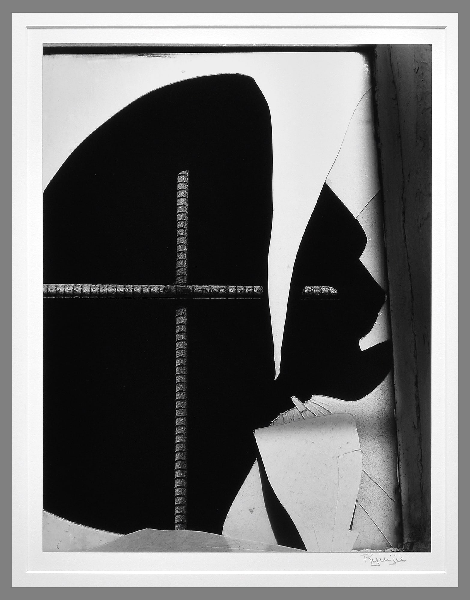 Ryuijie (1950 - ) Signed 1989 Broken Glass & Iron 13.50"x10.50" Vintage Published Photograph: The look and feel of a classic Brett Weston!! Most photographers, at some point, are shaped by the influence of those who came before them. I personally went through phases inspired by Ruth Bernhard,