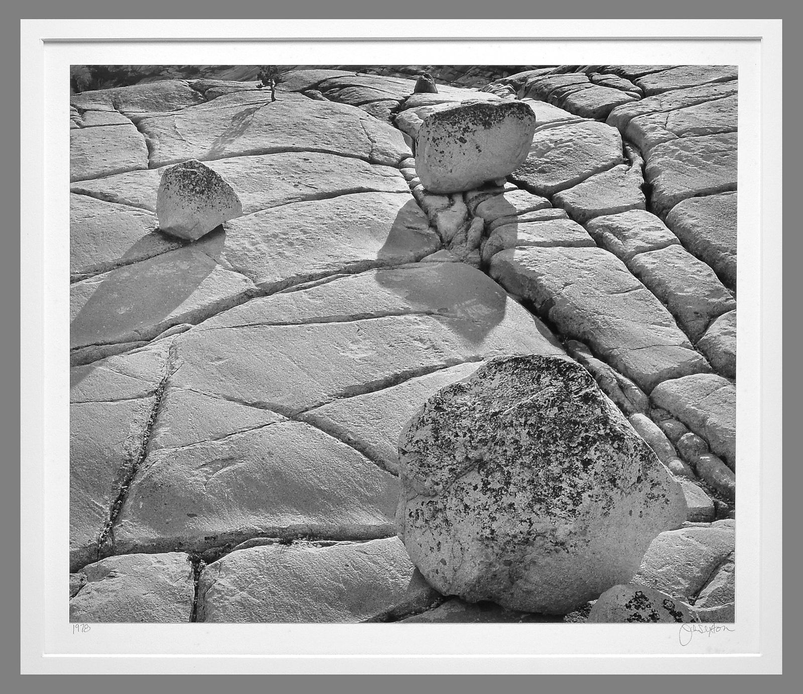 John Sexton (1953 - ) Signed 1978 Boulders, Olmstead Point, Yosemite 10.25"x12.25" Photograph (1 of 3)