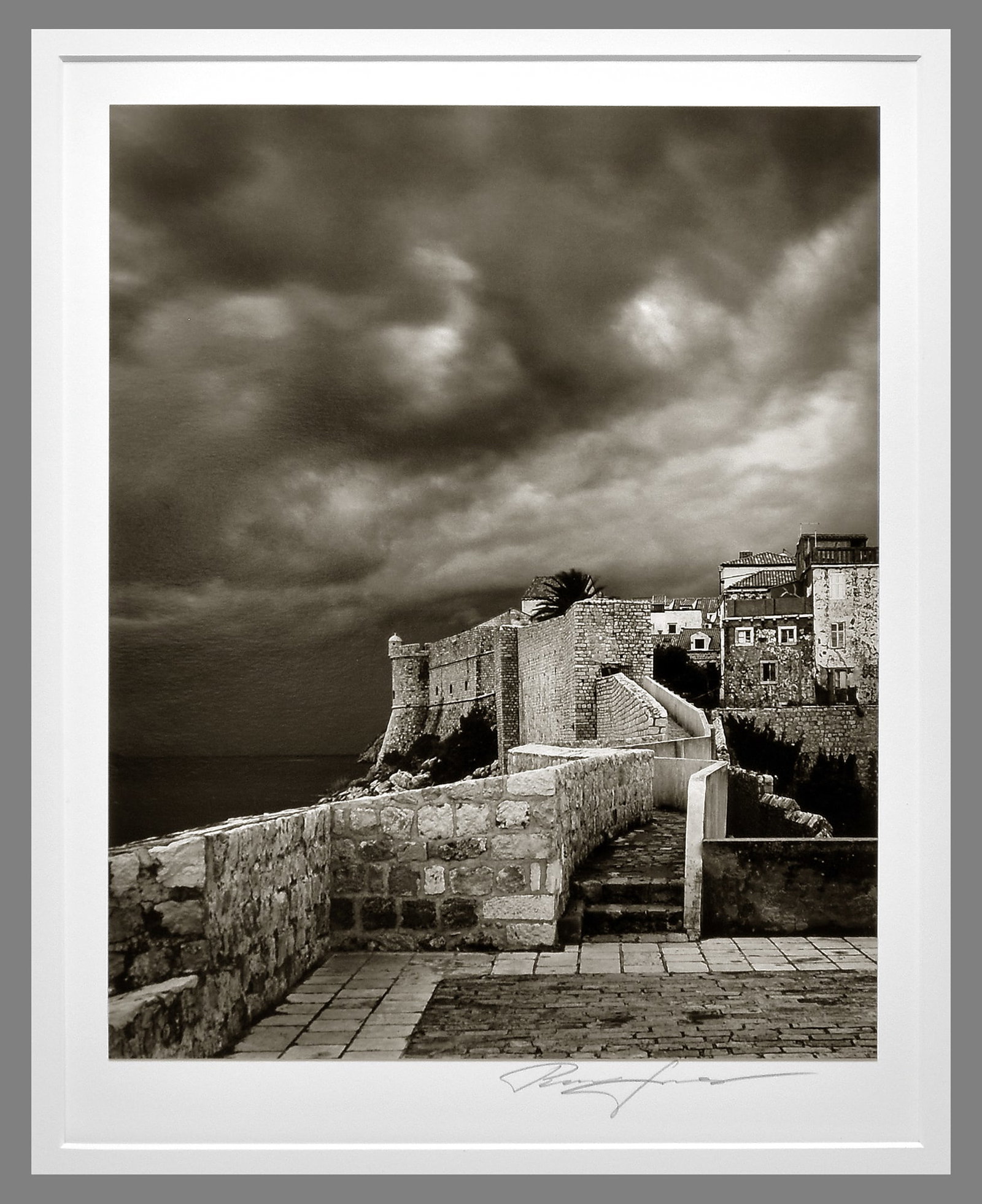 Roman Loranc (1956 - ) Signed 2009 Dark Clouds Over Dubrovnik 12.25"x10" Photograph (1 of 3)