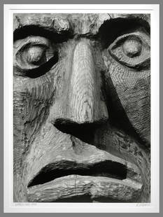 Robert Osborn (1938 - ) Signed 1990 Wooden Face - Weott California 22.5"x16.5" Oversized Photograph: Osborn mentioned to me years ago that this image was one of his most challenging photographs to make. He said he cropped it 6 or 7 different ways until he came up this final version...which looks grea
