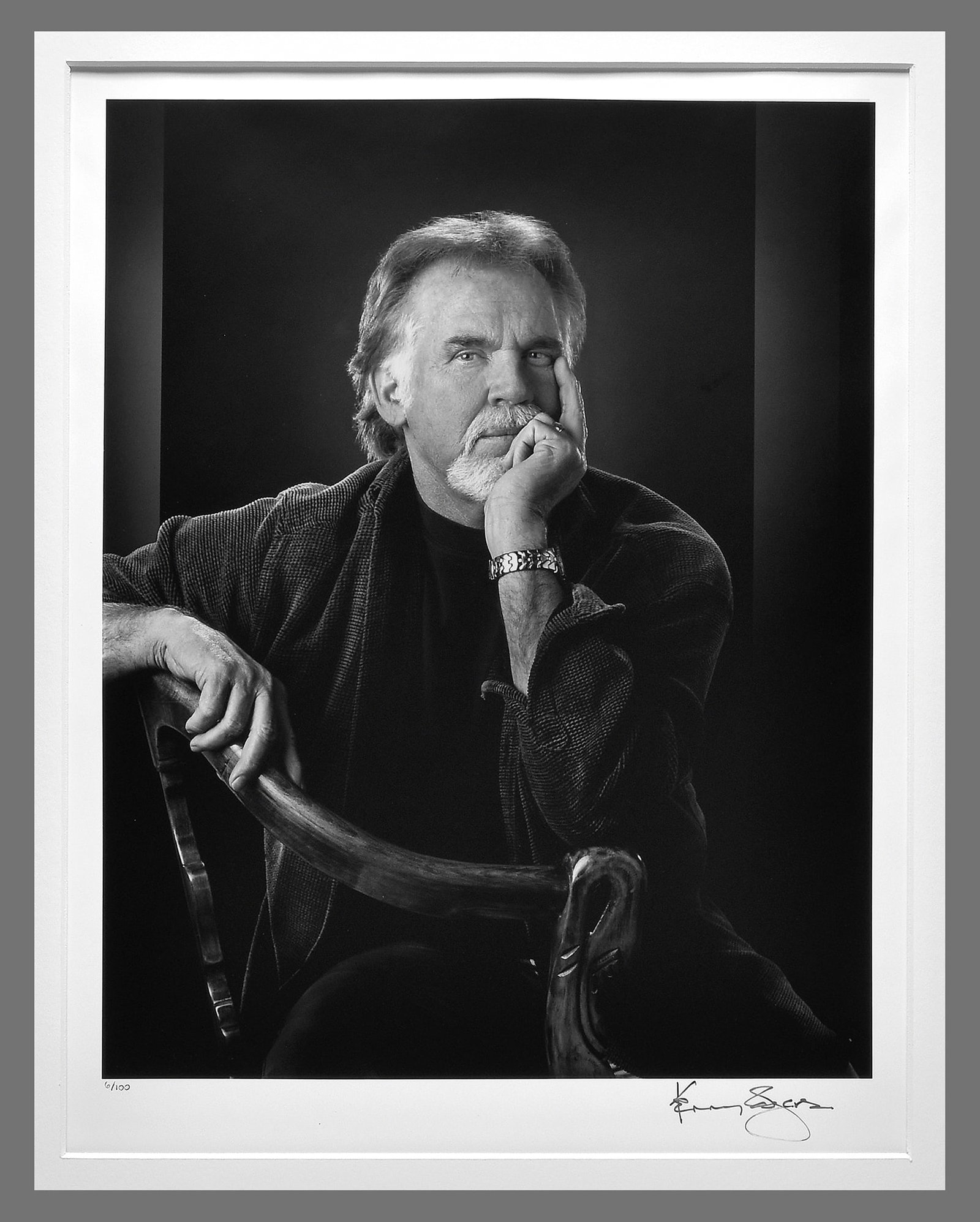 Kenny Rogers (1938 - 2020) Signed Self Portrait 13.75"x11" Photograph Mentored by Yousuf Karsh (1 of 2)