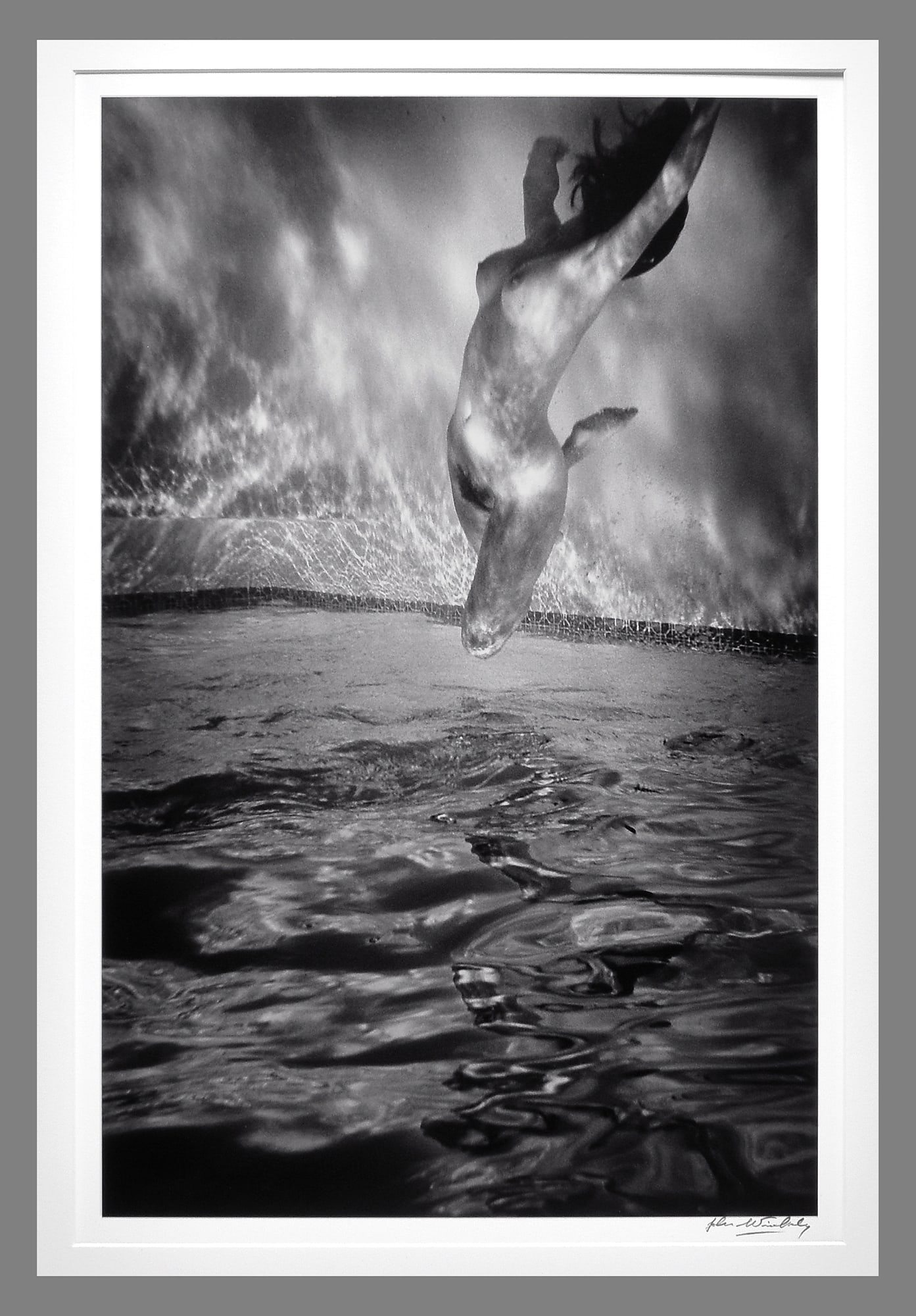 John Wimberley (1944 - ) Signed 1981 The Fire Dancer 18"x11.5" Photograph - Oversized Wimberley!!: The look and feel of a $5,000.00 Brett Weston, Underwater Nude!! John Wimberley stopped printing in the darkroom a few years back...his custom darkroom made photographs are now getting harder to find.