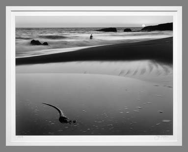 John Sexton (1953 - ) Signed 1979 Sunset - Panther Beach 10"x13" Published Photograph: Rare Vintage John Sexton Photograph!! Plate #1 in Sexton's "Quiet Light" book Gelatin silver photograph Taken in 1979, printed in 1981!! Signed just under image and dated, titled, along with Sexton's
