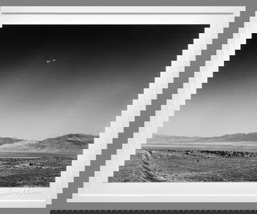 Jeff Nixon (1952 - 2022) Signed Volvo in the Nevada Desert 7.5"x9.5" Photograph - Rare!!: Gelatin silver photograph Signed under the image with photographer's stamp on the back as shown Taken in the 1980's, printed in Feb. of 2016 Mounted and matted with 13"x15" museum board Jeff Nixon beg