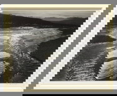 Henry Gilpin (1922 - 2011) Signed River Mouth Reflections 4.5"x6" Photograph  - Classic Gilpin!!: Gelatin silver photograph Signed under the image, stamped on the back of the mount as shown Mounted on 1960's "Hi Art" board and matted with new 8"x10" museum board "Henry Gilpin's photographs give us
