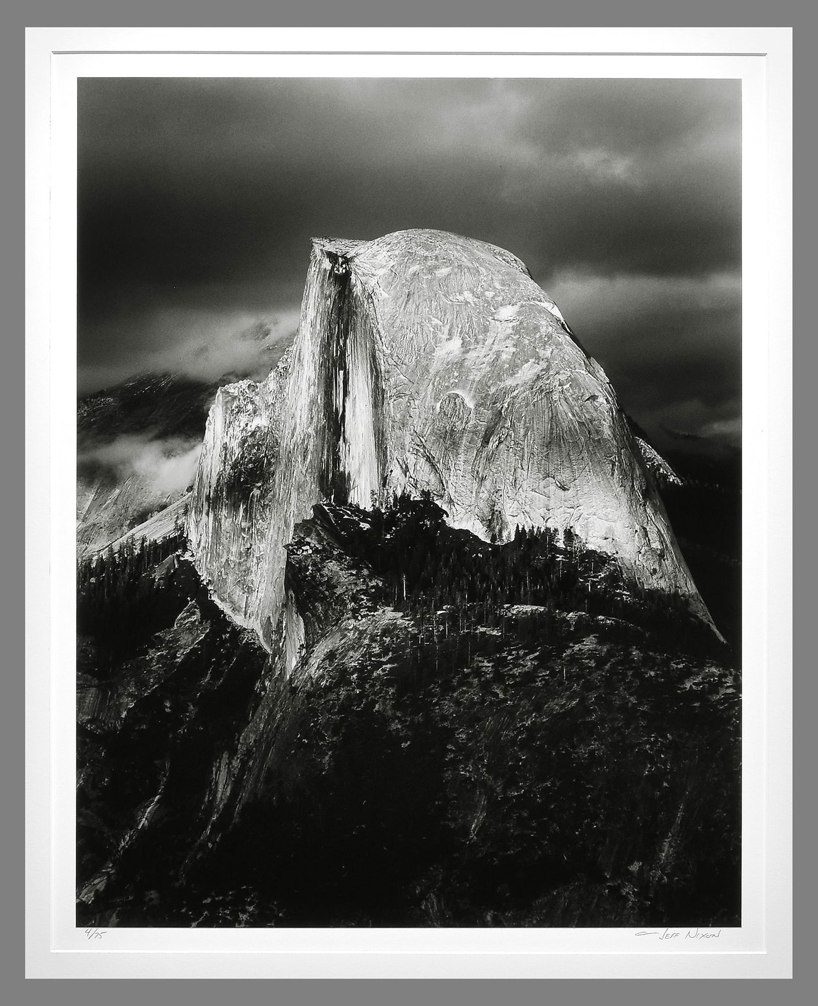 Jeff Nixon (1952 - 2022) Signed Half Dome - Thunderstorm 19"x15" Photograph - Oversized & Stunning!! (1 of 3)