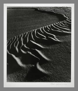 Bob Kolbrener (1942 - ) Signed Sand Dunes National Monument, Colorado 8.5"x7.5" Photograph: The look of a $20,000.00 Edward Weston!! This Bob Kolbrener photograph was purchased by the previous owner from Kolbrener during an Ansel Adams Workshop in the early 1970's. Photo is around 50 years o